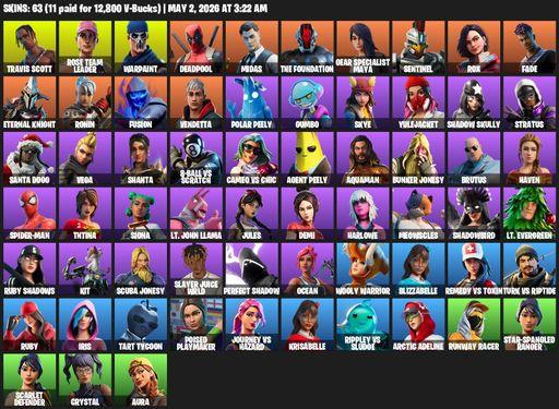 [PC/XBOX] | 63 skins | Merry Mint Axe | OG STW | Travis Scott | Rose Team Leader | Warpaint | Deadpool | Midas | The Foundation | Gear Specialist Maya | Full Access