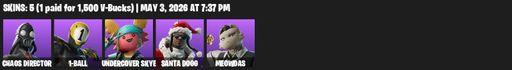 [PC/PSN/XBOX] | 5 skins | Chaos Director | 1-Ball | Undercover Skye | Santa Dogg | Meowdas | Epic Blade of Floof | Combat Cue | Guffy 6-String | Full Access