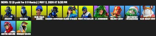 [PC/XBOX] | 12 skins | Mako | Trilogy | Sultura | Blue Team Leader | Carbon Commando | Cloud Striker | Point Patroller | Lt. Evergreen | Holiday Boxy | Full Access
