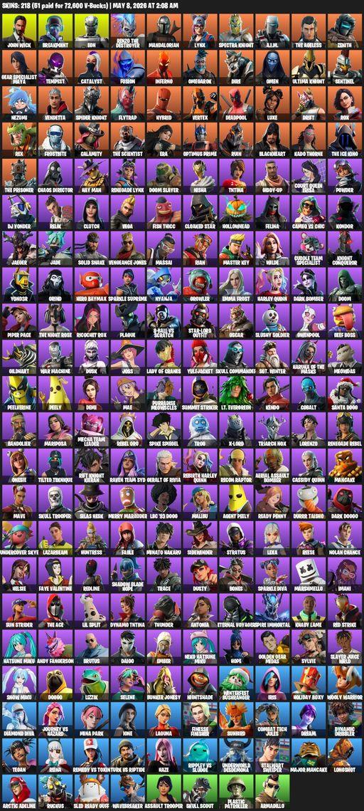[PC] | 218 skins | John Wick | Breakpoint | Eon | Renzo the Destroyer | Mandalorian | Lynx | Spectra Knight | A.I.M. | The Ageless | Zenith | Full Access