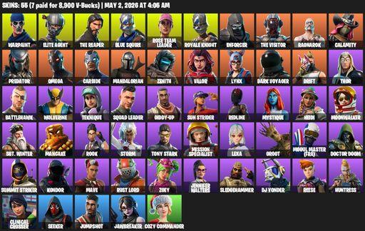 [PC/PSN/XBOX] | 55 skins | Leviathan Axe | Take The L | OG STW | Royale Knight | The Reaper | Elite Agent | Blue Squire | Omega | Warpaint | Full Access