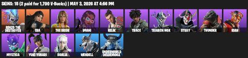 [PC/PSN/XBOX] | 15 skins | Renzo the Destroyer | Era | The Bride | Imani | Relik | Trace | Triarch Nox | Stray | Thunder | Rian | Mystica | Full Access