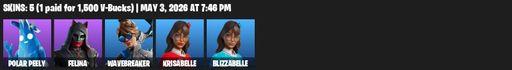 [PC/XBOX] | 5 skins | 500 V-bucks | Polar Peely | Felina | Wavebreaker | Krisabelle | Blizzabelle | Blade of the Waning Moon | Golden Scythe | Full Access