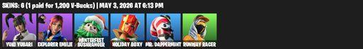 [PC/PSN/XBOX] | 6 skins | Yuki Yubari | Explorer Emilie | Winterfest Bushranger | Holiday Boxy | Mr. Dappermint | Runway Racer | Premiere Poms | Full Access
