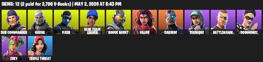 [PC/XBOX] | 12 skins | Sub Commander | Havoc | Fixer | Blue Team Leader | Rogue Agent | Valor | Carbide | Teknique | Battlehawk | Scoundrel | Zoey | Full Access