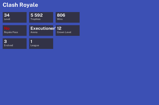 [KT12] | Level 34 | 5592 Trophies | Executioner's Kitchen | 806 Wins | 3 Evol. | BS Lv.74 | CoC TH11 | Full Access