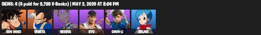 [PC/PSN/XBOX] | 6 skins | Son Goku | Vegeta | Beerus | Ryu | Chun-Li | Bulma | Sigil of the Empire | The Destroyer's Destroyer | Power Pole (Nyoibo) | Full Access