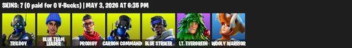 [PC/XBOX] | 7 skins | Trilogy | Blue Team Leader | Prodigy | Carbon Commando | Blue Striker | Lt. Evergreen | Wooly Warrior | Controller | Full Access