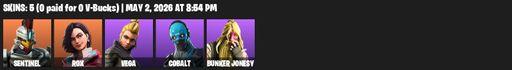 [PC/PSN/XBOX] | 5 skins | Sentinel | Rox | Vega | Cobalt | Bunker Jonesy | Ripe Rippers | Bunker Basher | Machete | Default Pickaxe | Full Access