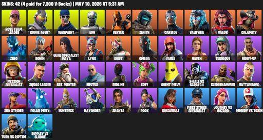[PC/PSN/XBOX] | 42 skins | OG STW | Omega | Rose Team Leader | Rogue Agent | Warpaint | Eon | Vertex | Zenith | Carbide | Valkyrie | Valor | Calamity | Full Access