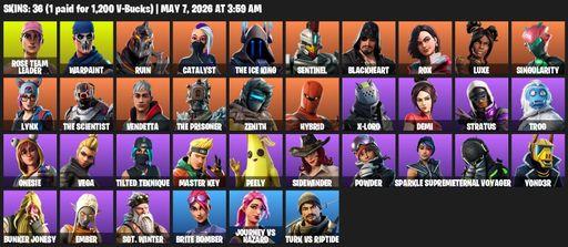 [PC/PSN/XBOX] | 36 skins | OG STW | Rose Team Leader | Warpaint | Ruin | Catalyst | The Ice King | Sentinel | Blackheart | Rox | Luxe | Singularity | Full Access