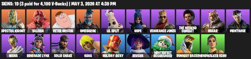 [PC/PSN/XBOX] | 19 skins | Spectra Knight | Valeria | Peter Griffin | Omegarok | Lil Split | Hope | Vengeance Jones | The Weeknd Combat | Oscar | Full Access