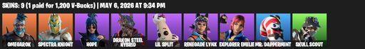 [PC/XBOX] | 9 skins | Omegarok | Spectra Knight | Hope | Drakon Steel Hybrid | Lil Split | Renegade Lynx | Explorer Emilie | Mr. Dappermint | Full Access