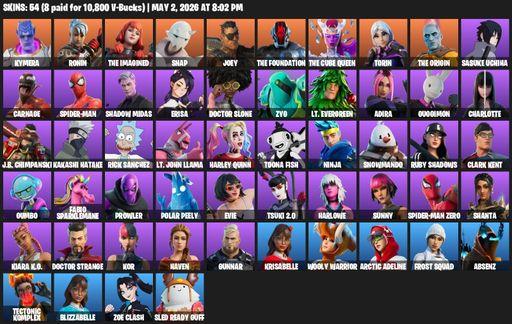 [PC/XBOX] | 54 skins | 2050 V-bucks | Kymera | Ronin | The Imagined | Snap | Joey | The Foundation | The Cube Queen | Torin | The Origin | Full Access