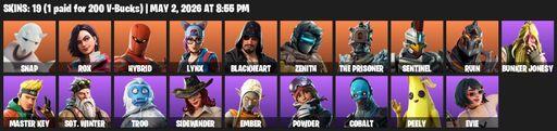 [PC/PSN/XBOX] | 19 skins | Snap | Rox | Hybrid | Lynx | Blackheart | Zenith | The Prisoner | Sentinel | Ruin | Bunker Jonesy | Master Key | Full Access