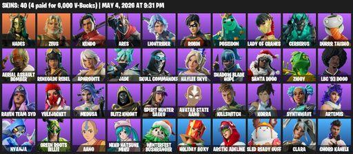 [PC/PSN/XBOX] | 40 skins | Hades | Zeus | Kendo | Ares | Lightrider | Robin | Poseidon | Lady of Cranes | Cerberus | Durrr Taisho | Full Access