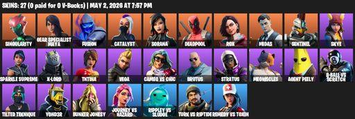 [PC/PSN/XBOX] | 27 skins | Singularity | Gear Specialist Maya | Fusion | Catalyst | Sorana | Deadpool | Rox | Midas | Sentinel | Skye | Full Access