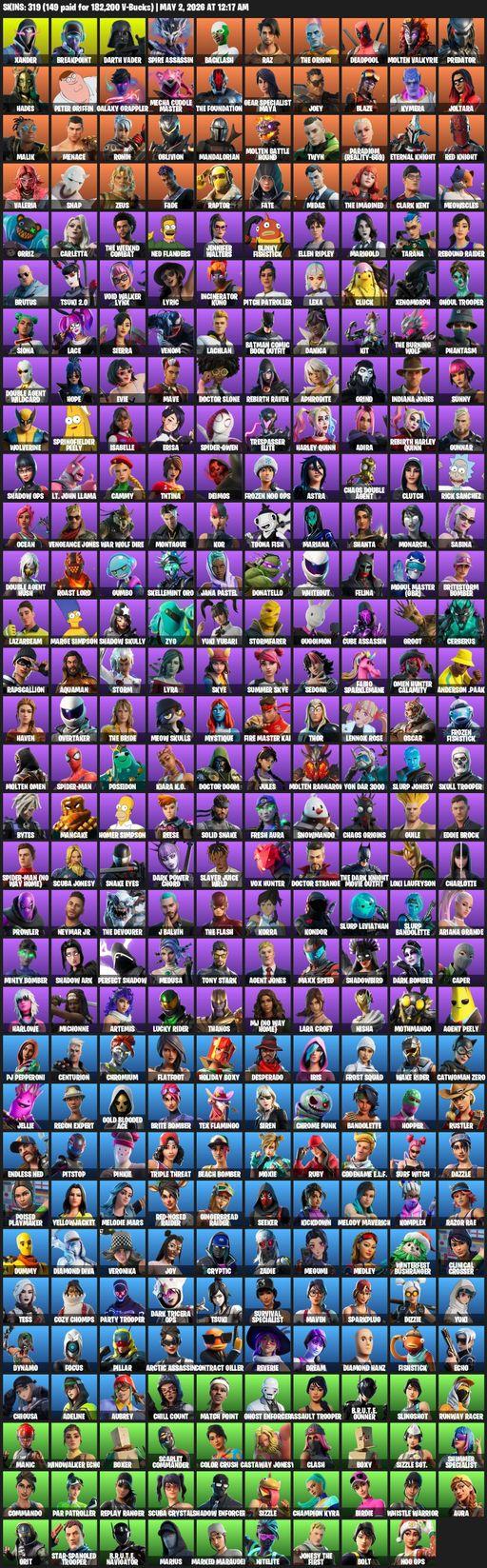 [PC/PSN/XBOX] | 319 skins | Leviathan Axe | Lara Croft | Xander | Breakpoint | Darth Vader | Spire Assassin | Backlash | Raz | The Origin | Deadpool | Full Access