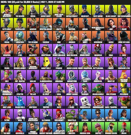 [PC/PSN] | 100 skins | Take The L | Floss | OG STW | Black Knight | Sparkle Specialist | Royale Knight | The Reaper | Elite Agent | Blue Squire | Full Access