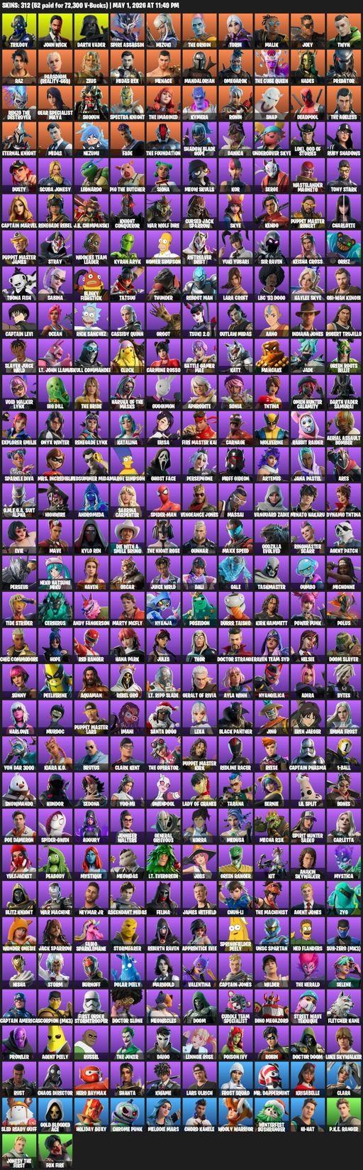[PC/PSN/XBOX] | 312 skins | Lara Croft | Trilogy | John Wick | Darth Vader | Spire Assassin | Mizuki | The Origin | Torin | Malik | Joey | Twyn | Raz | Full Access