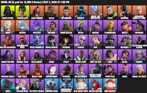 [PC/PSN/XBOX] | 58 skins | Darth Vader | Trailblazer | Kado Thorne | Malik | The Ageless | Deadeye | Renzo the Destroyer | Twyn | Arachne | Full Access