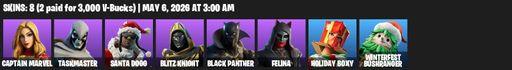 [PC/XBOX] | 8 skins | Captain Marvel | Taskmaster | Santa Dogg | Blitz Knight | Black Panther | Felina | Holiday Boxy | Winterfest Bushranger | Full Access