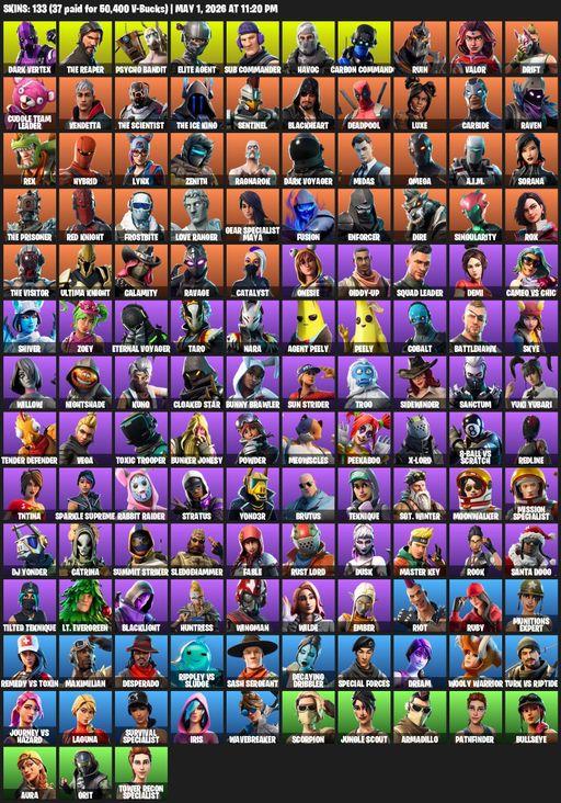 [PC/PSN/XBOX] | 133 skins | Take The L | The Reaper | Elite Agent | Omega | Dark Vertex | Psycho Bandit | Sub Commander | Havoc | Carbon Commando | Full Access