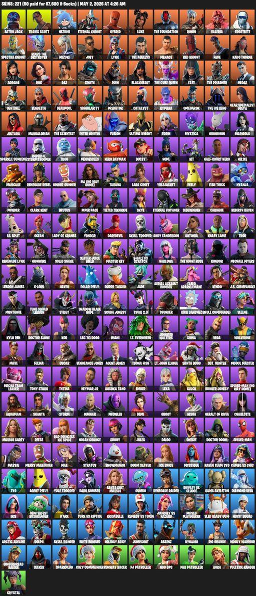 [PC/PSN/XBOX] | 221 skins | Raider's Revenge | Renegade Raider | Travis Scott | Lara Croft | Astro Jack | Nezumi | Eternal Knight | Hybrid | Luxe | Full Access