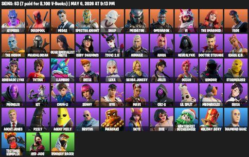 [PC/PSN/XBOX] | 53 skins | Kymera | Deadpool | Midas | Spectra Knight | Snap | Predator | Omegarok | Vi | The Imagined | Fade | The Origin | Full Access