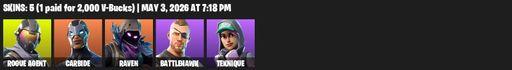 [PC/PSN/XBOX] | 5 skins | Rogue Agent | Carbide | Raven | Battlehawk | Teknique | Silver Fang | Gale Force | Default Pickaxe | Full Access