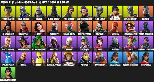 [PC/PSN] | 41 skins | 850 V-bucks | Floss | Take The L | Black Knight | Sparkle Specialist | Royale Knight | The Reaper | Elite Agent | Blue Squire | Full Access