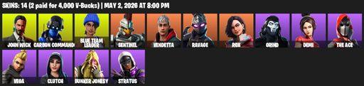 [PC/XBOX] | 14 skins | John Wick | Carbon Commando | Blue Team Leader | Sentinel | Vendetta | Ravage | Rox | Grind | Demi | The Ace | Vega | Clutch | Full Access