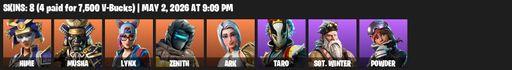 [PC/PSN] | 8 skins | Hime | Musha | Lynx | Zenith | Ark | Taro | Sgt. Winter | Powder | Scratchmark | Scorcher | Marshy Smasher | Nanner Bashers | Full Access