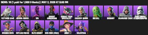 [PC/PSN] | 16 skins | Fletcher Kane | Keisha Cross | Iso | Knight Conqueror | Cuddle Team Specialist | Cassidy Quinn | Big Dill | Burnoff | Full Access
