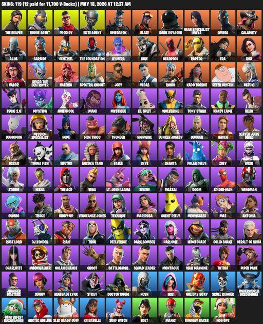 [PC/XBOX] | 119 skins | Leviathan Axe | Take The L | The Reaper | Elite Agent | Omega | Rogue Agent | Prodigy | Omegarok | Blaze | Dark Voyager | Full Access