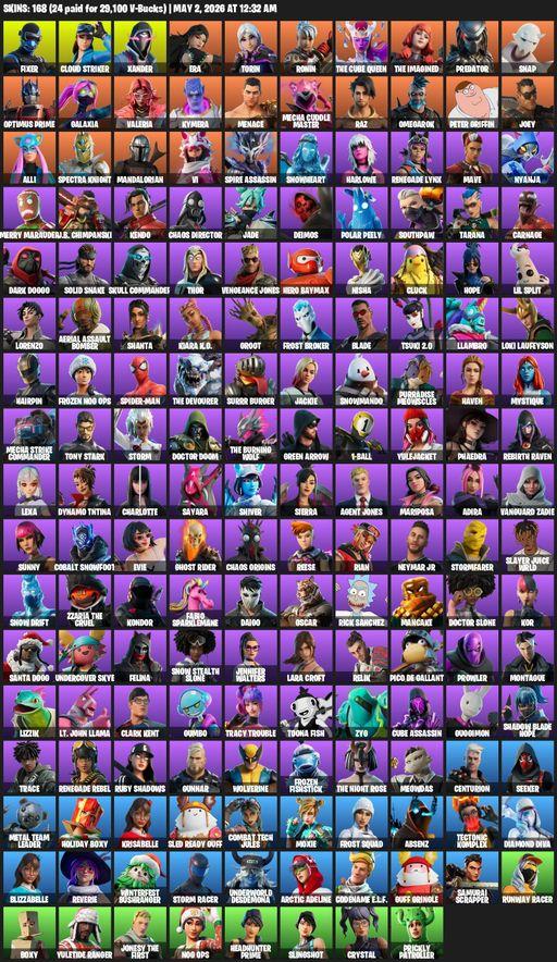 [PC/PSN/XBOX] | 168 skins | Leviathan Axe | Lara Croft | Fixer | Cloud Striker | Xander | Era | Torin | Ronin | The Cube Queen | The Imagined | Full Access