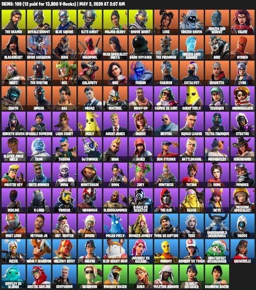 [PC/PSN] | 109 skins | Take The L | Royale Knight | The Reaper | Elite Agent | Blue Squire | Omega | Lara Croft | Major Glory | Rogue Agent | Luxe | Full Access