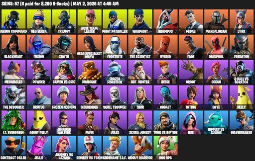 [PC/PSN/XBOX] | 57 skins | OG STW | Carbon Commando | Neo Versa | Trilogy | Rose Team Leader | Point Patroller | Warpaint | Krampus | Midas | Full Access