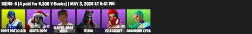 [PC/PSN/XBOX] | 6 skins | Point Patroller | Santa Dogg | Slayer Juice WRLD | Felina | Yulejacket | Champion Kyra | Blade of the Waning Moon | Full Access