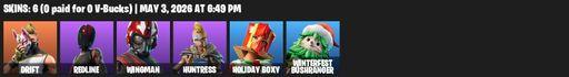 [PC/PSN/XBOX] | 6 skins | Drift | Redline | Wingman | Huntress | Holiday Boxy | Winterfest Bushranger | Rift Edge | Secret Scimitars | The Iconoclast | Full Access