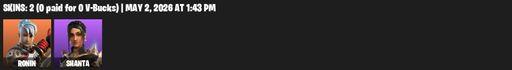 [PC/PSN/XBOX] | 2 skins | Ronin | Shanta | Holly Hatchets | Crescent Shroom | Default Pickaxe | Full Access