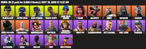 [PC/XBOX] | 25 skins | Take The L | Travis Scott | Trailblazer | Astro Jack | Blue Striker | Blue Team Leader | Valor | Calamity | Drift | Enforcer | Full Access