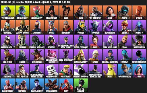 [PC/PSN/XBOX] | 56 skins | The Paradigm | Breakpoint | Singularity | Blackheart | Luxe | Ruin | The Scientist | Rox | Zenith | Hybrid | Sentinel | Full Access