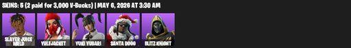 [PC/PSN/XBOX] | 5 skins | Slayer Juice WRLD | Yulejacket | Yuki Yubari | Santa Dogg | Blitz Knight | Dogg Treat | Flux Silvera | Spinal Slicer | Full Access