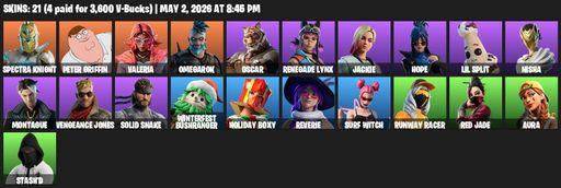 [PC/PSN/XBOX] | 21 skins | Spectra Knight | Peter Griffin | Valeria | Omegarok | Oscar | Renegade Lynx | Jackie | Hope | Lil Split | Nisha | Montague | Full Access
