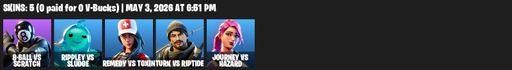 [PC/PSN/XBOX] | 5 skins | 8-Ball vs Scratch | Rippley vs Sludge | Remedy vs Toxin | Turk vs Riptide | Journey vs Hazard | Sludgehammer | Medaxe | Full Access