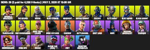[PC/XBOX] | 26 skins | Floss | Take The L | OG STW | Black Knight | Sparkle Specialist | Royale Knight | The Reaper | Elite Agent | Blue Squire | Full Access