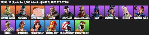 [PC/PSN/XBOX] | 16 skins | Spectra Knight | Omegarok | Peter Griffin | Oscar | Montague | Vengeance Jones | Hope | Renegade Lynx | Lil Split | Full Access