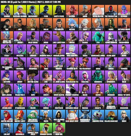 [PC/PSN/XBOX] | 95 skins | Xander | Blizzard Bomber | Breakpoint | Fixer | Darth Vader | Valeria | Ronin | Peter Griffin | The Foundation | Kymera | Full Access