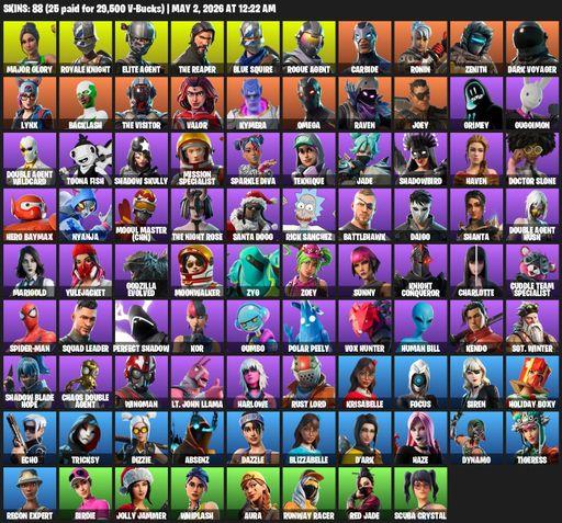 [PC/PSN/XBOX] | 88 skins | Take The L | Royale Knight | The Reaper | Elite Agent | Blue Squire | Omega | Major Glory | Rogue Agent | Carbide | Ronin | Full Access